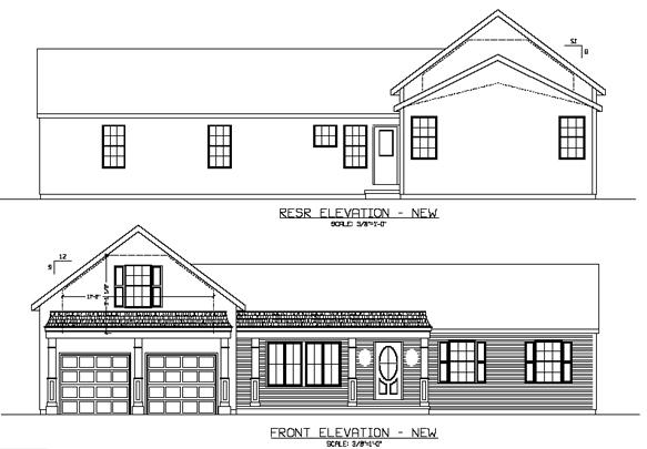 Proposed front and rear elevations